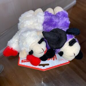 - - Set Of 2 LambChop Dog Toy With Squeaker. 7”